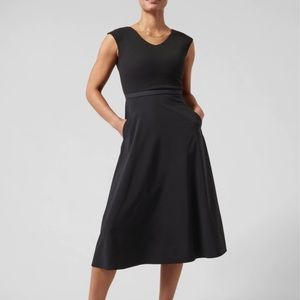 Athleta ryder dress grey blue medium tall